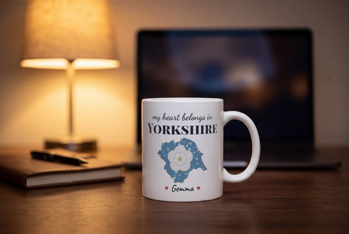 Lifestyle: Personalised Yorkshire Map Mug, My Heart Belongs In Yorkshire
