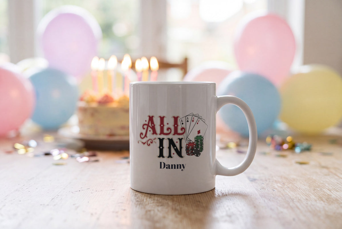Lifestyle: Personalised All In Poker Mug