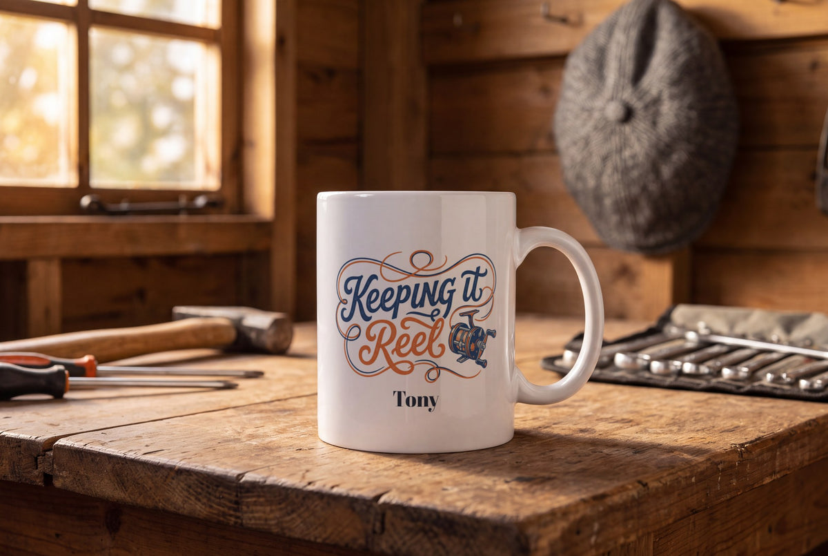 Lifestyle: Personalised Keeping It Reel Fishing Mug