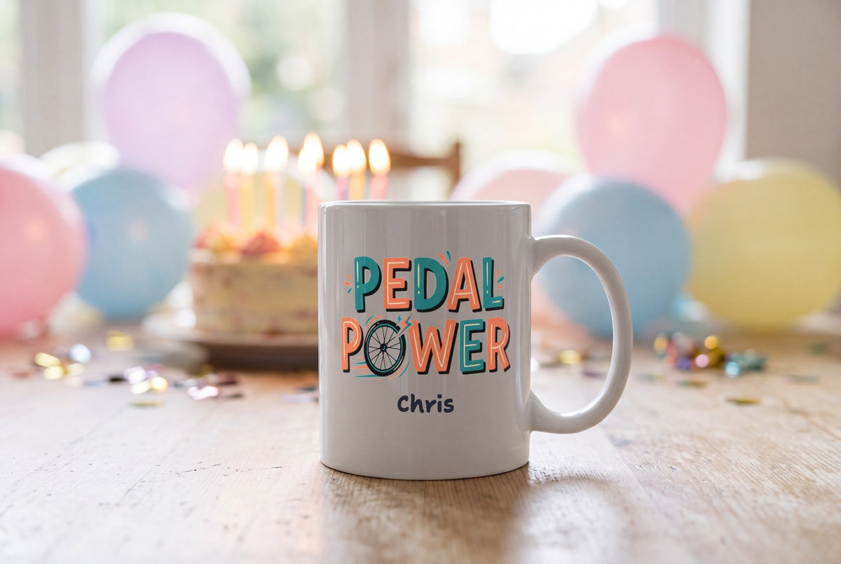 Lifestyle: Personalised Pedal Power Cycling Mug