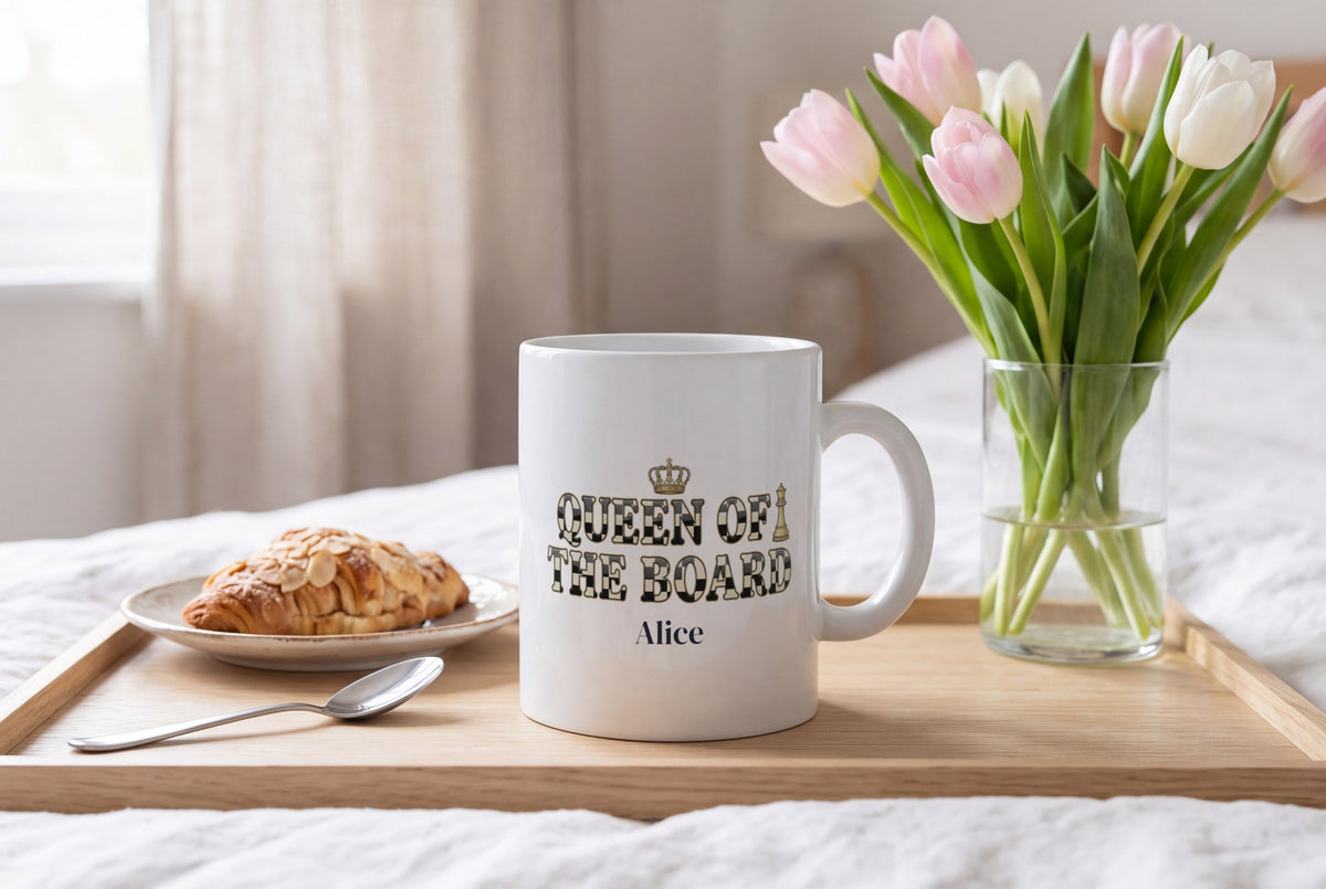 Lifestyle: Personalised Queen Of The Board Chess Mug