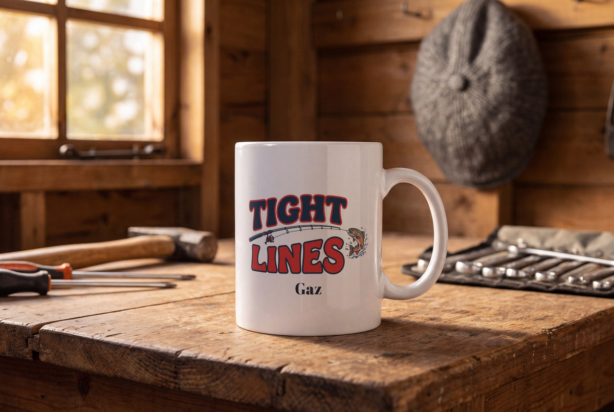 Lifestyle: Personalised Tight Lines Fishing Mug