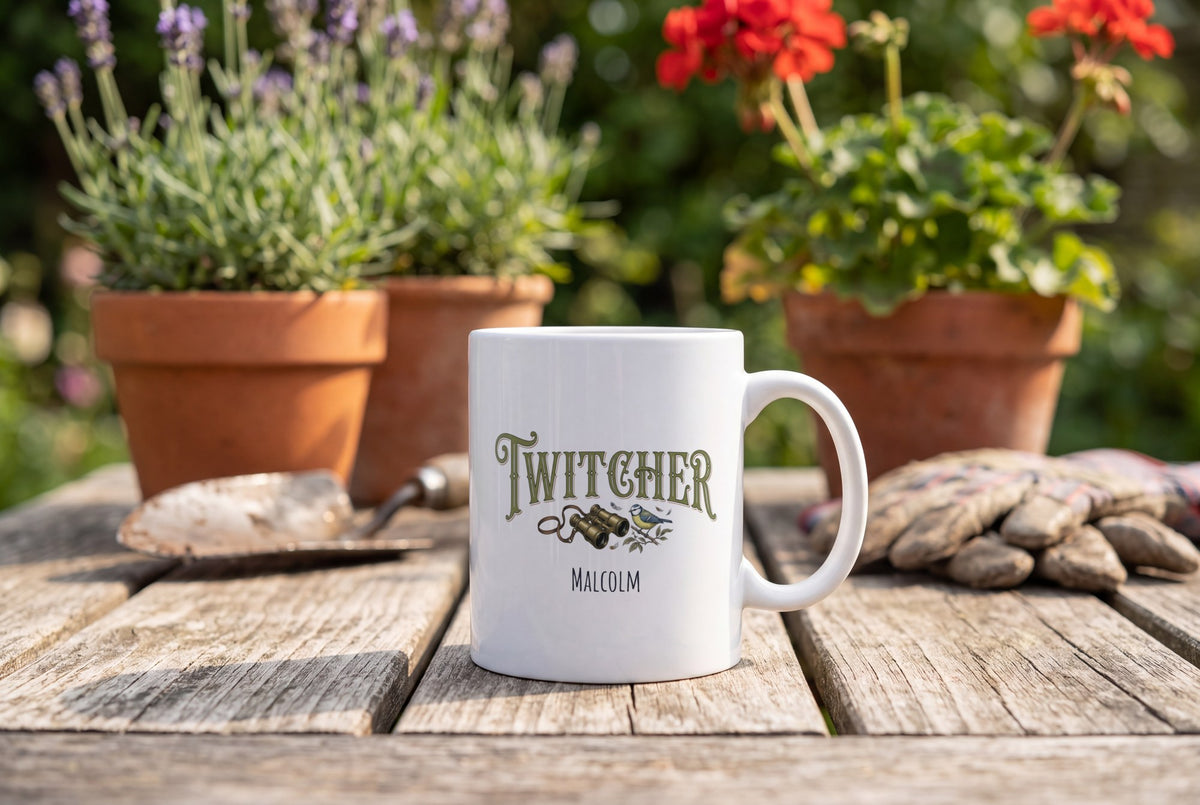 Lifestyle: Personalised Twitcher Birdwatching Mug