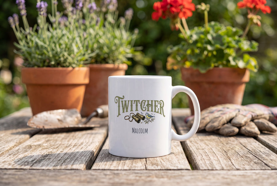 Lifestyle: Personalised Twitcher Birdwatching Mug