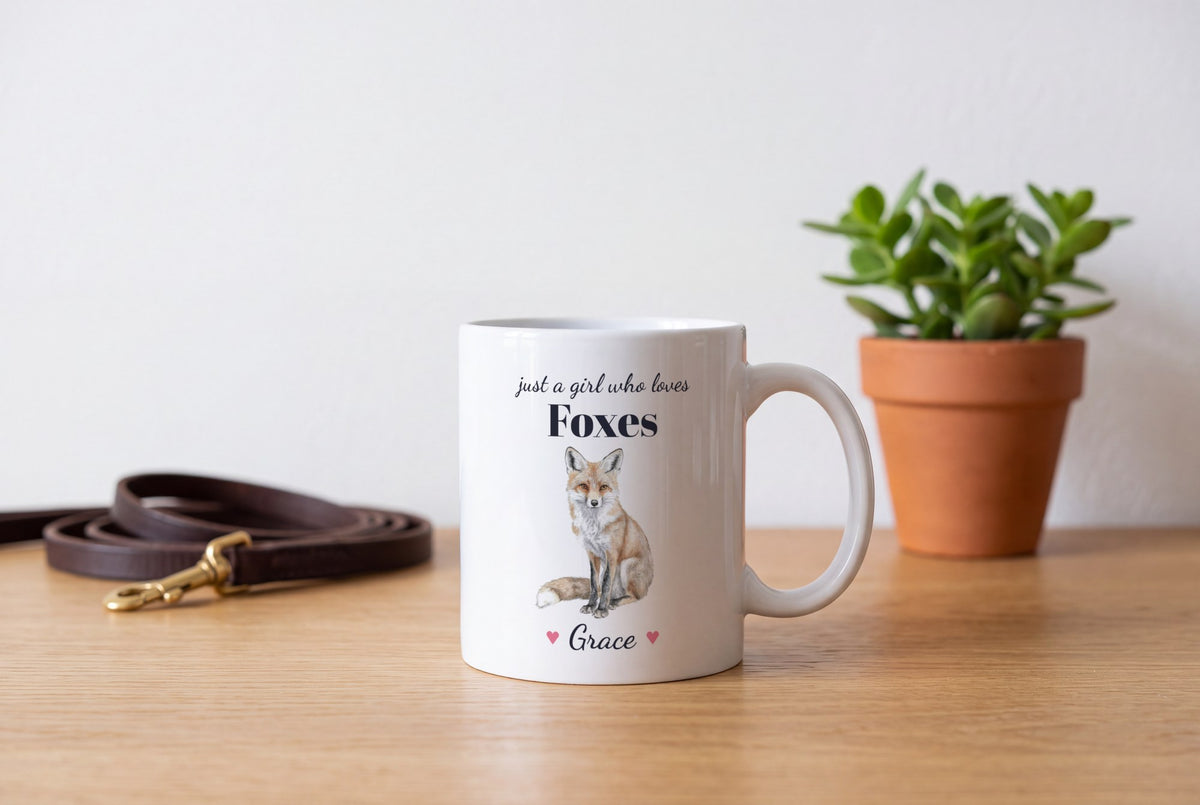Lifestyle: Personalised Fox Mug, Just A Girl Who Loves Foxes