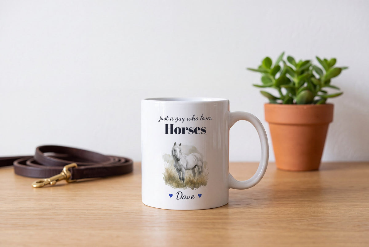 Lifestyle: Personalised Horse Mug, Just A Guy Who Loves Horses