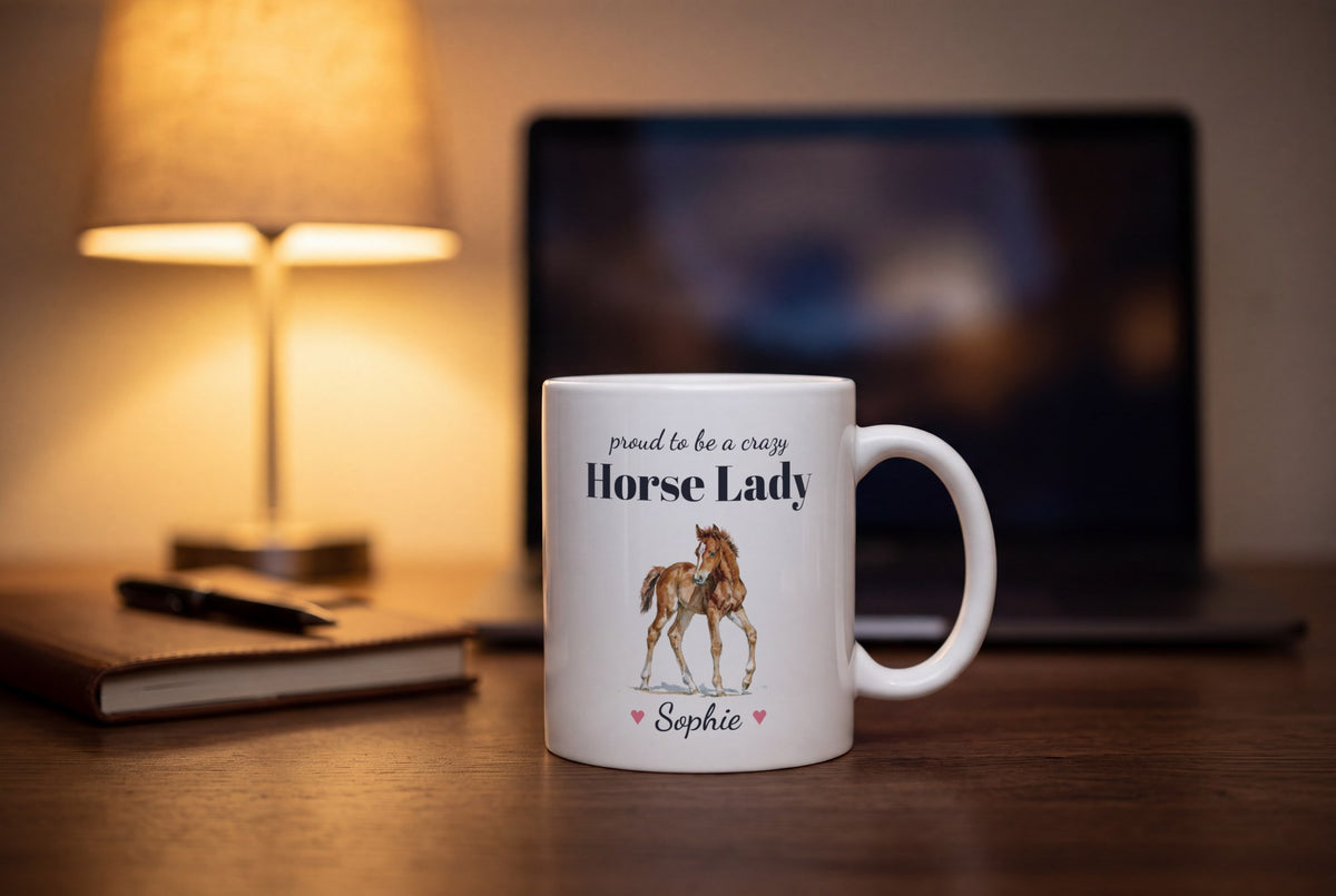 Lifestyle: Personalised Horse Mug, Crazy Horse Lady