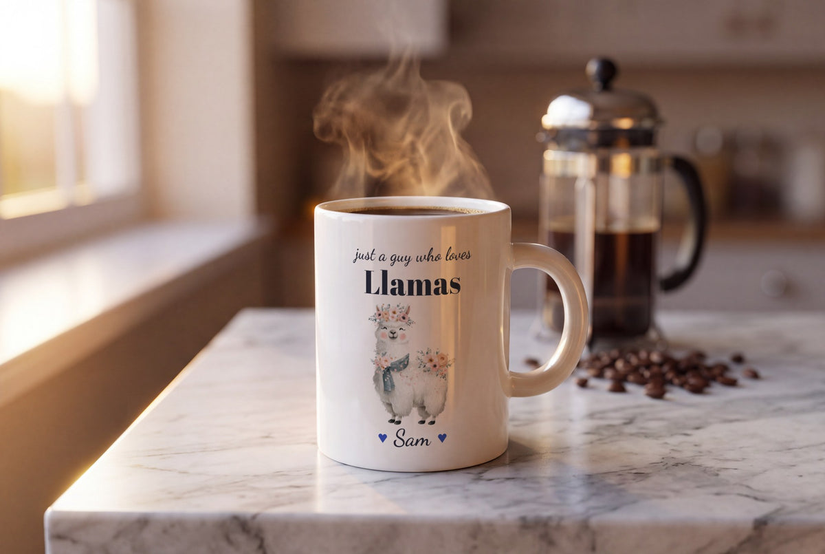 Lifestyle: Personalised Llama Mug, Just A Guy Who Loves Llamas