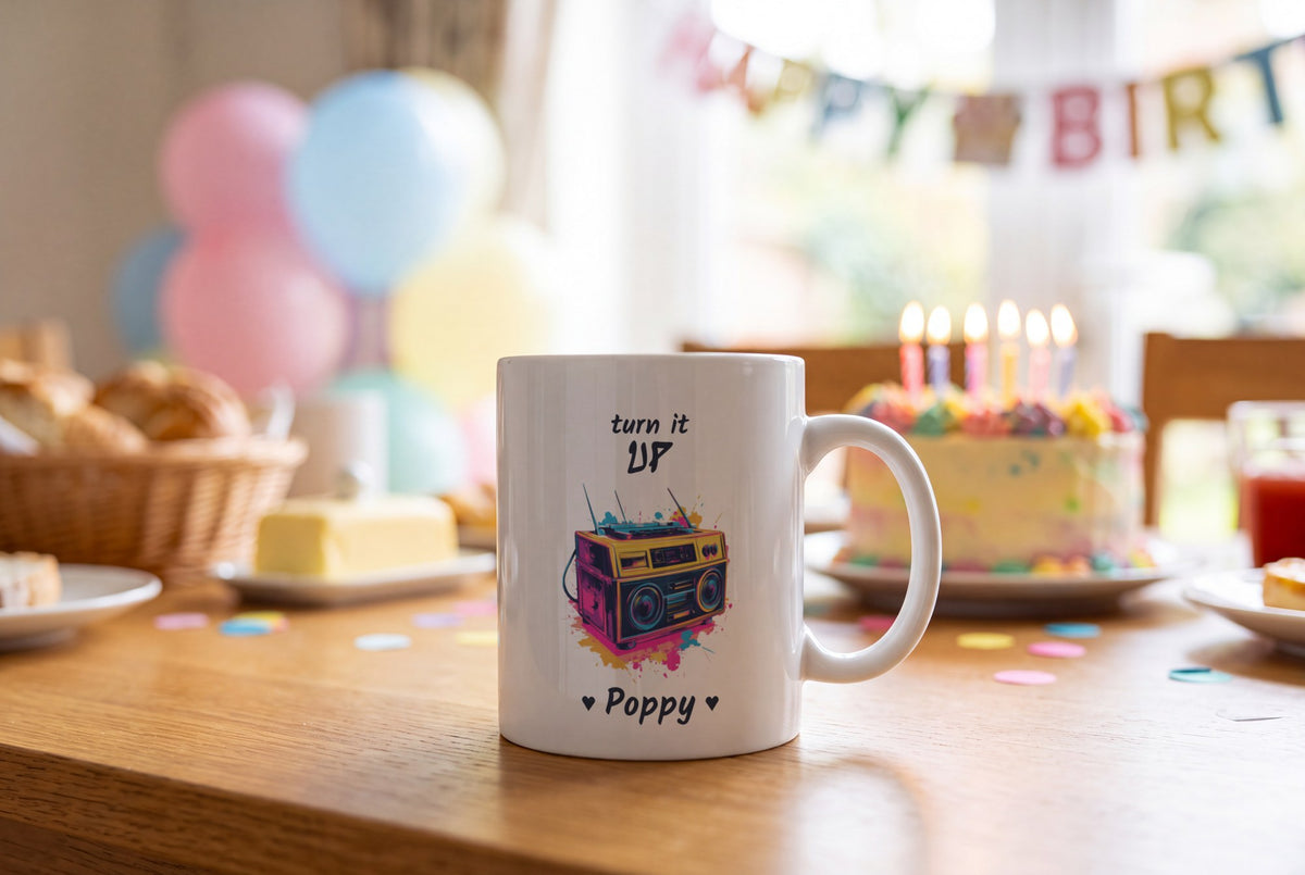Lifestyle: Personalised Boombox Mug, Turn It Up