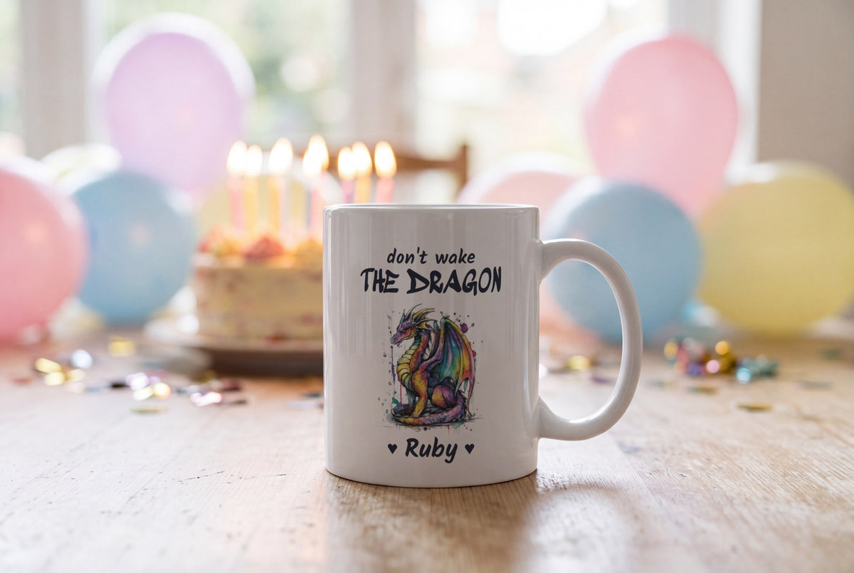 Lifestyle: Personalised Dragon Mug, Don't Wake The Dragon