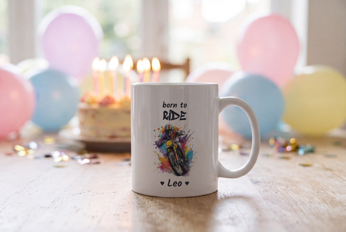 Lifestyle: Personalised Motorbike Mug, Born To Ride