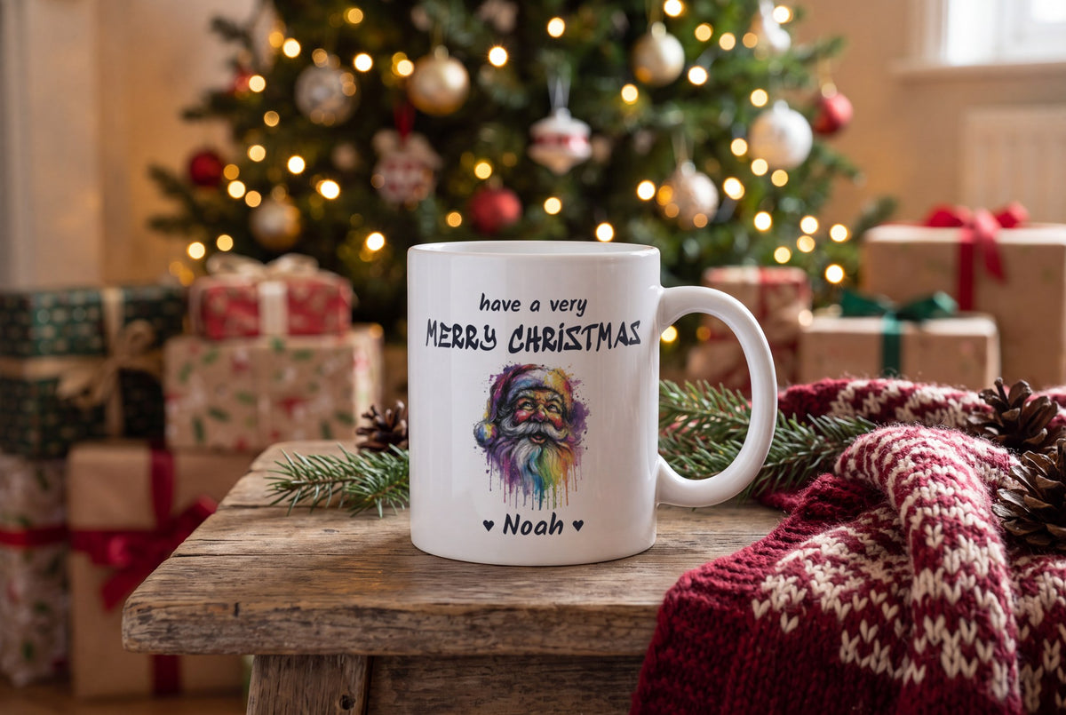 Lifestyle: Personalised Santa Mug, Merry Christmas