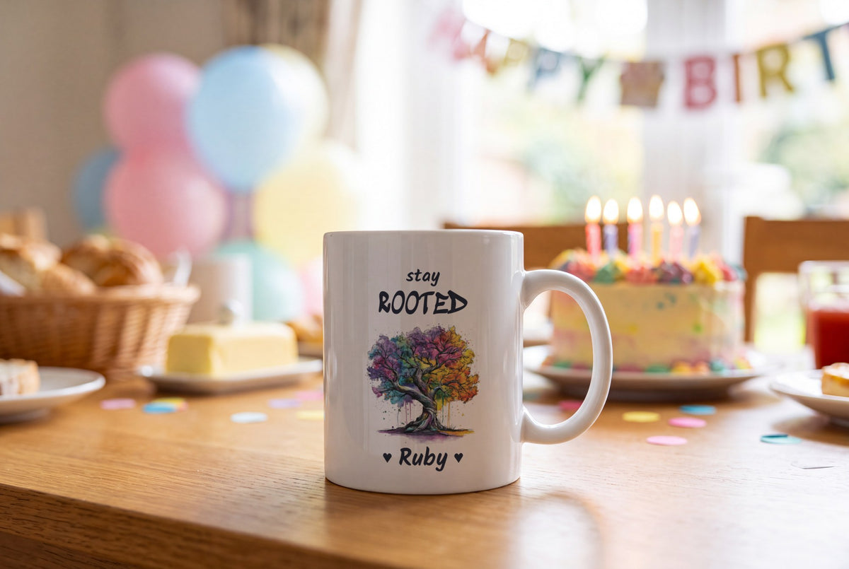 Lifestyle: Personalised Tree Mug, Stay Rooted