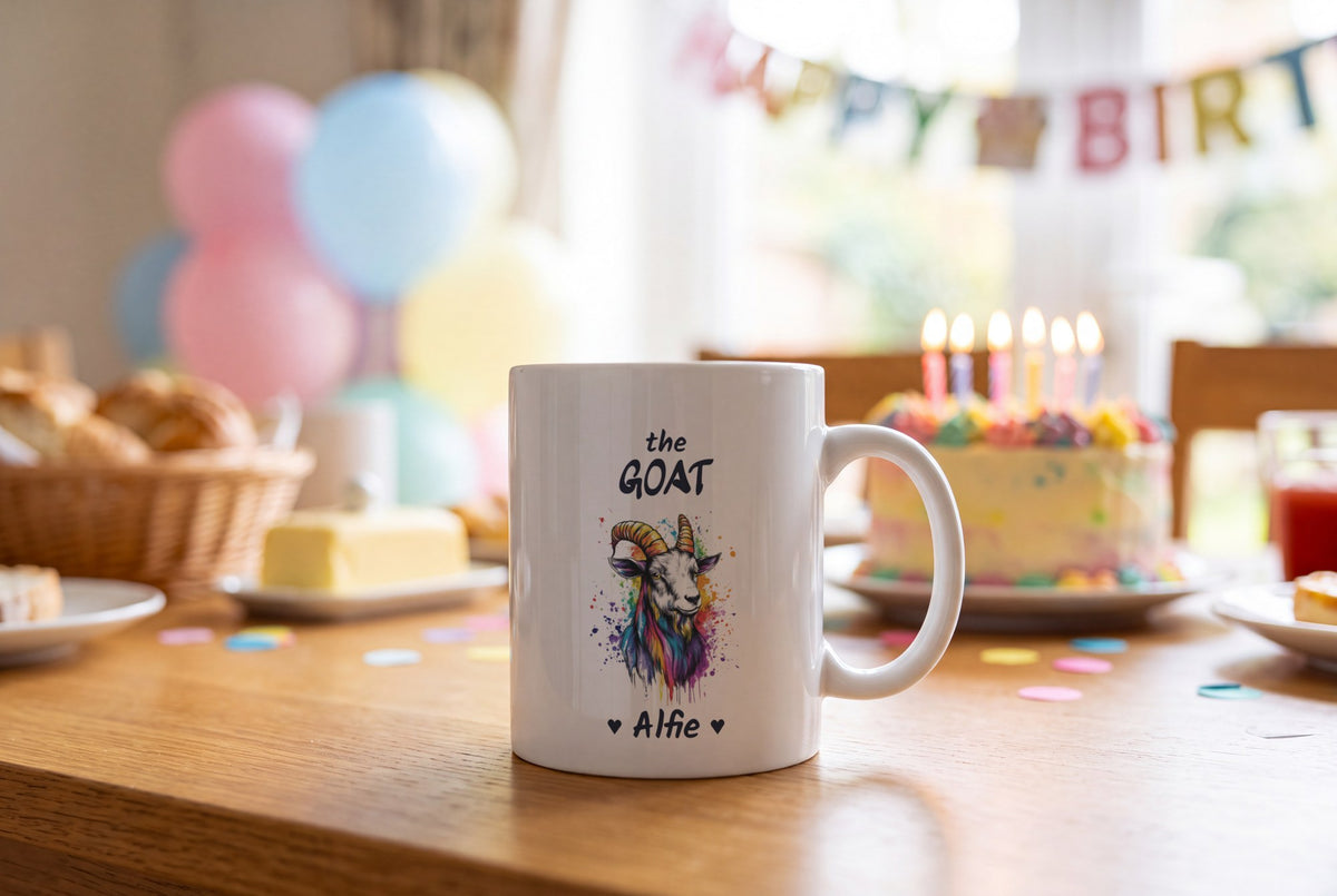 Lifestyle: Personalised Goat Mug, The GOAT