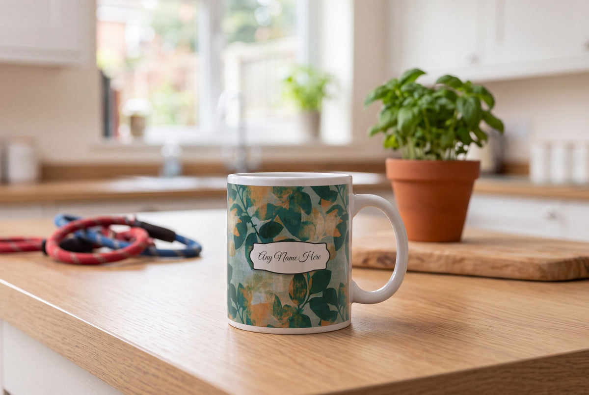 Lifestyle: Cyanotype Mango Name Mug