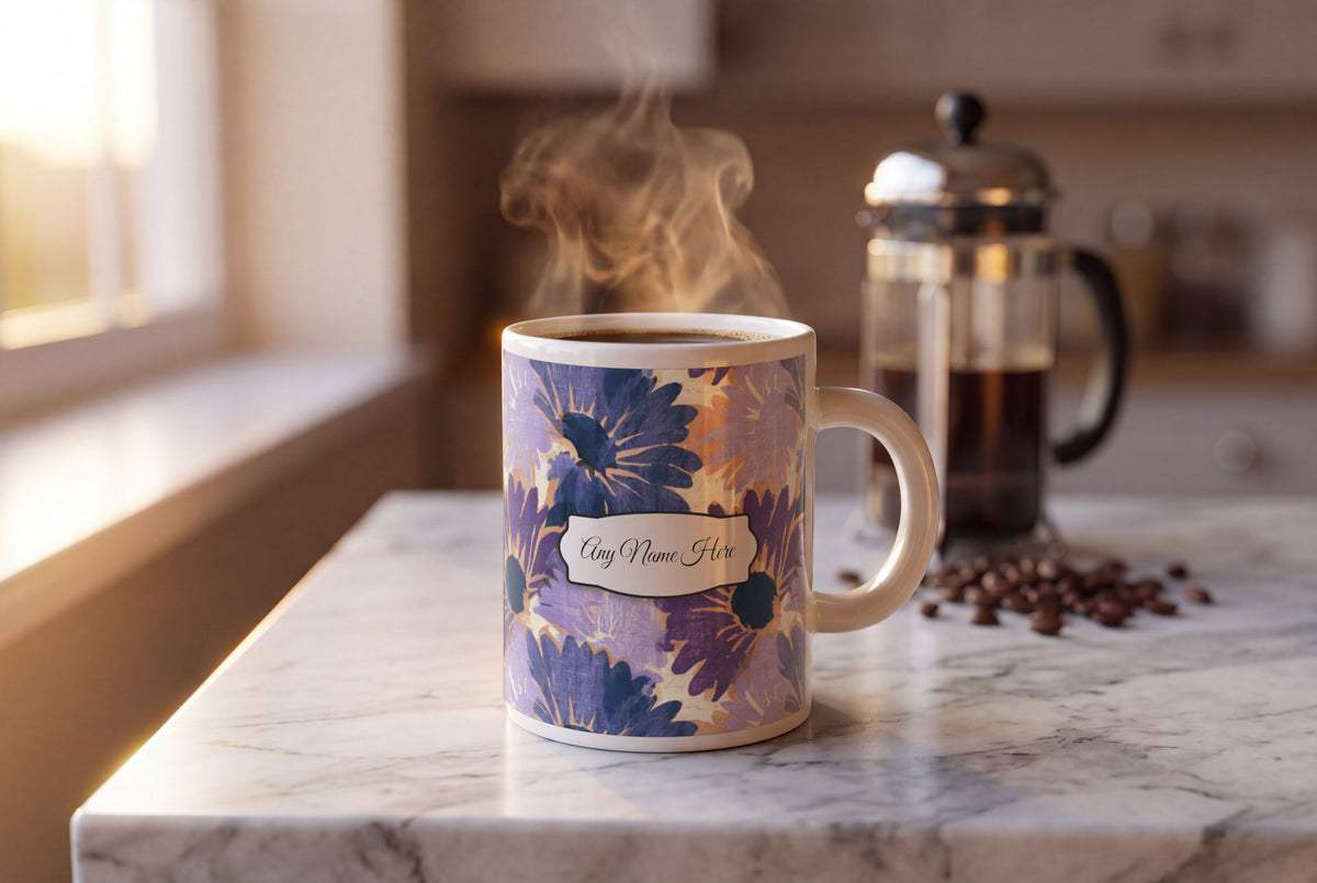 Lifestyle: Woodcut Daisy Name Mug
