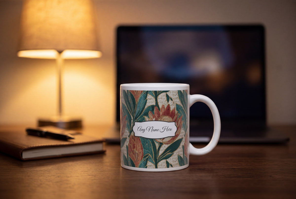 Lifestyle: Mosaic Protea Name Mug