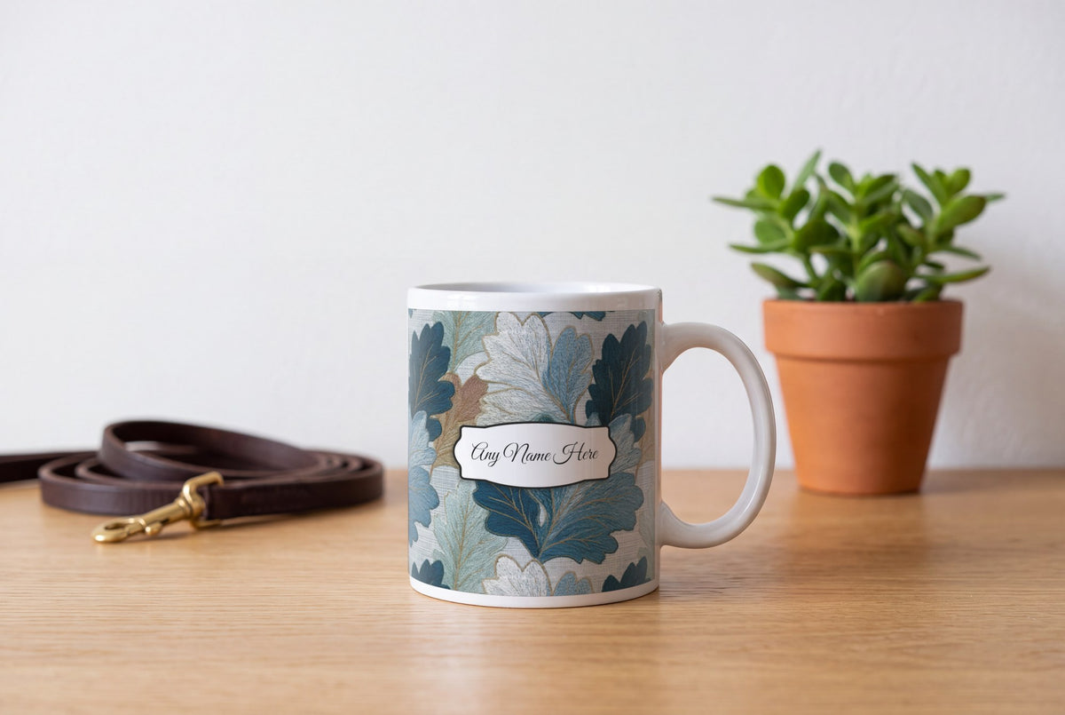 Lifestyle: Embroidery Oak Leaves Name Mug 2