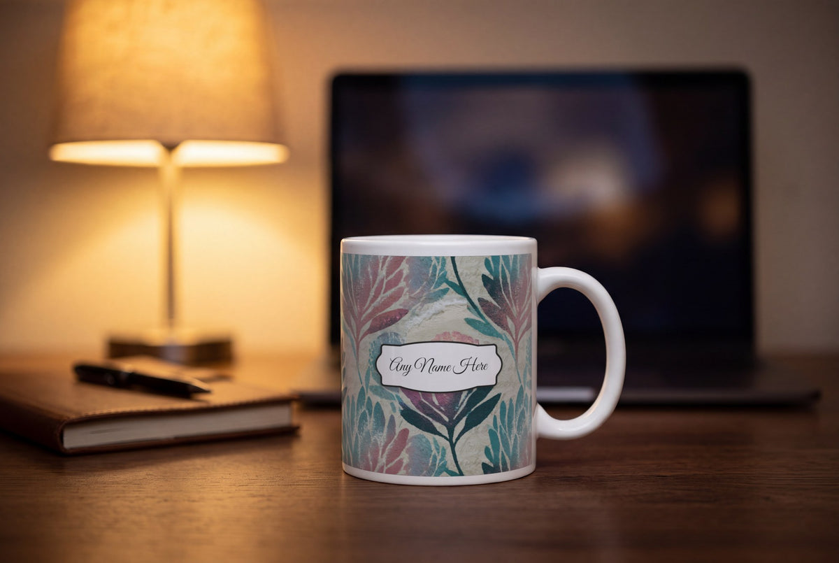 Lifestyle: Torn Paper Banksia Name Mug 2