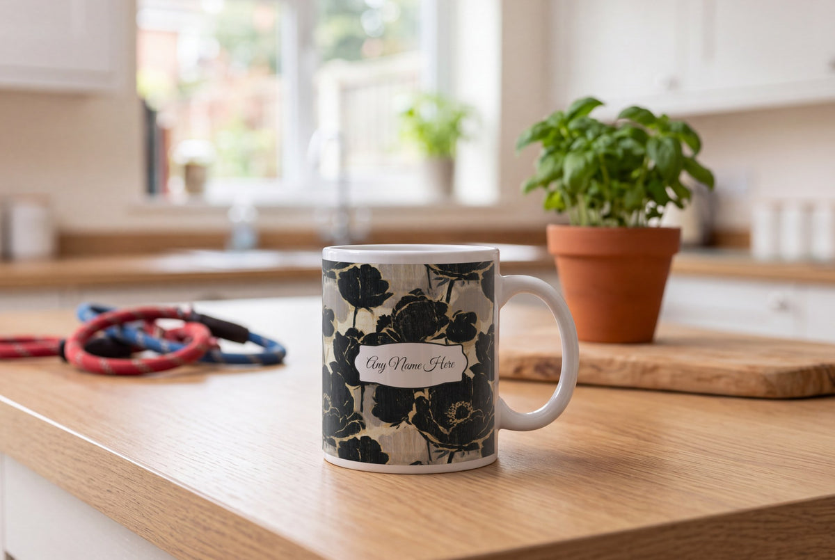 Lifestyle: Woodcut Anemones Name Mug