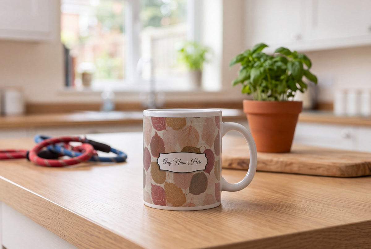 Lifestyle: X-ray Pressed Leaves Name Mug