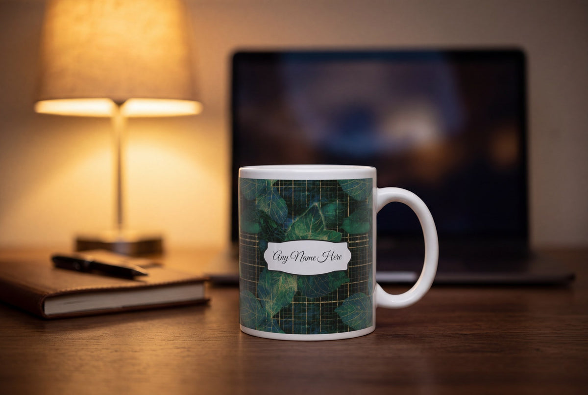 Lifestyle: X-ray Neon Grid Name Mug 2