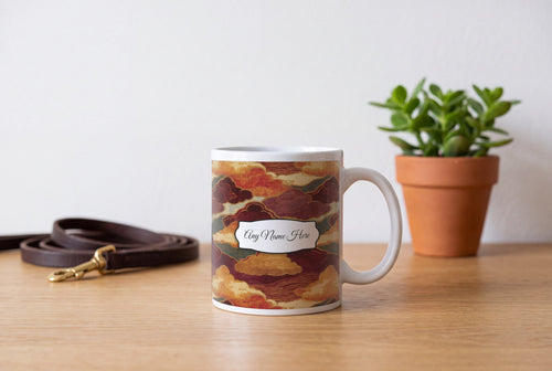 Lifestyle: Art Nouveau Cumulus Cloud Name Mug