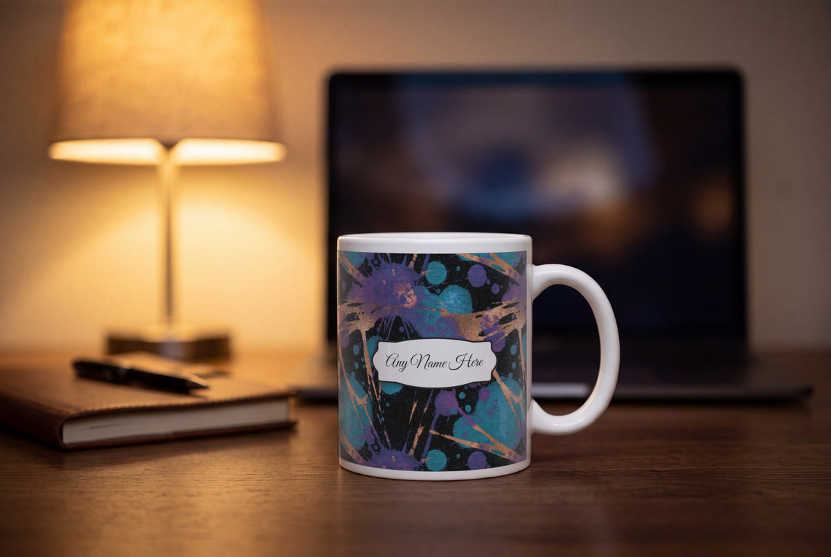 Lifestyle: Photogram Cyan Abstract Name Mug