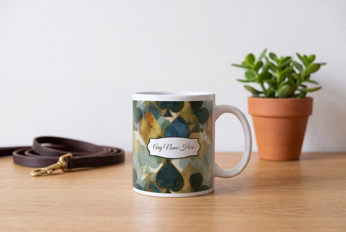 Lifestyle: Ink Wash Card Suits Name Mug
