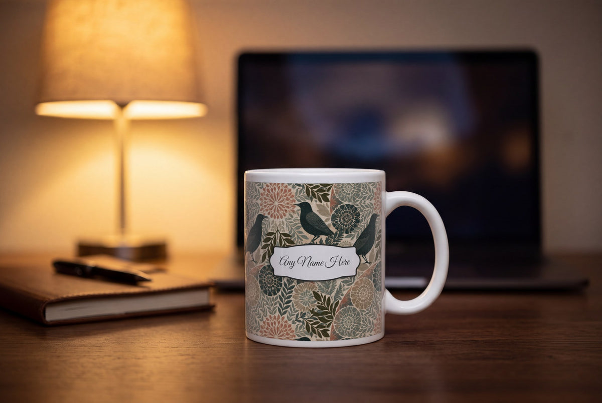 Lifestyle: Mandala Starlings Name Mug