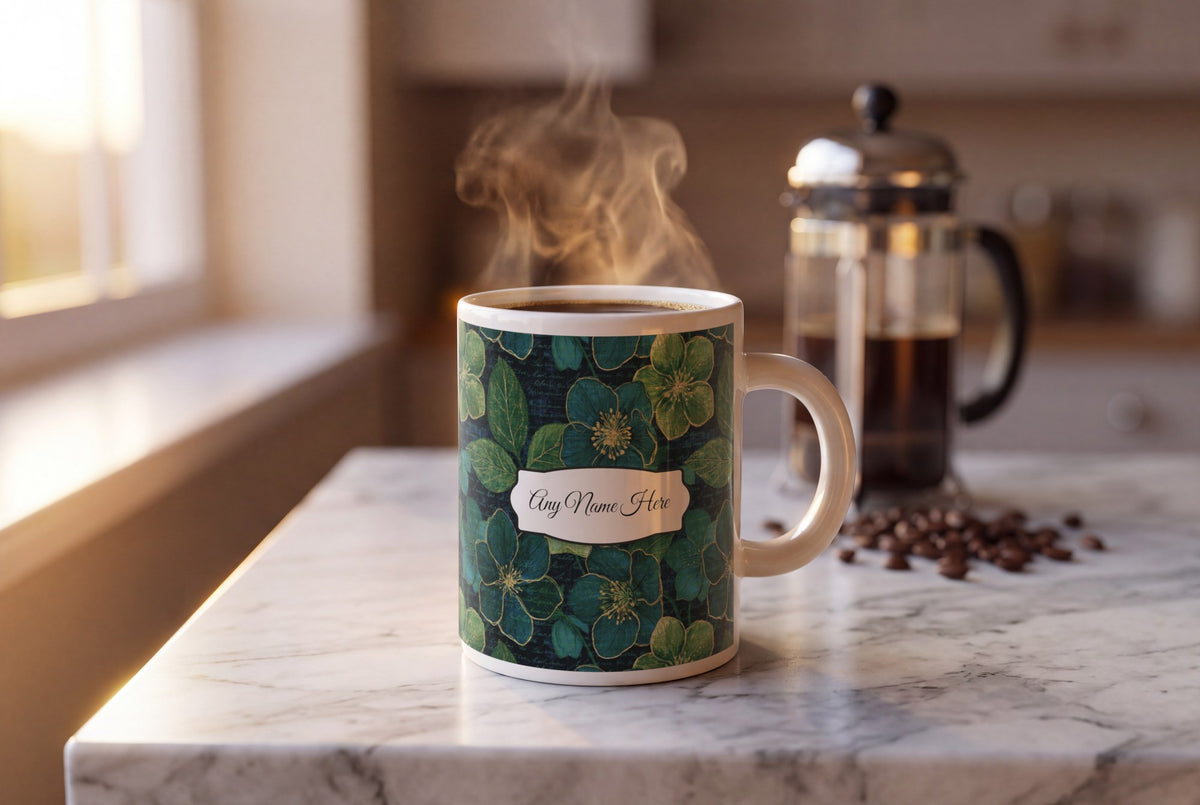 Lifestyle: Scratchboard Hellebore Name Mug