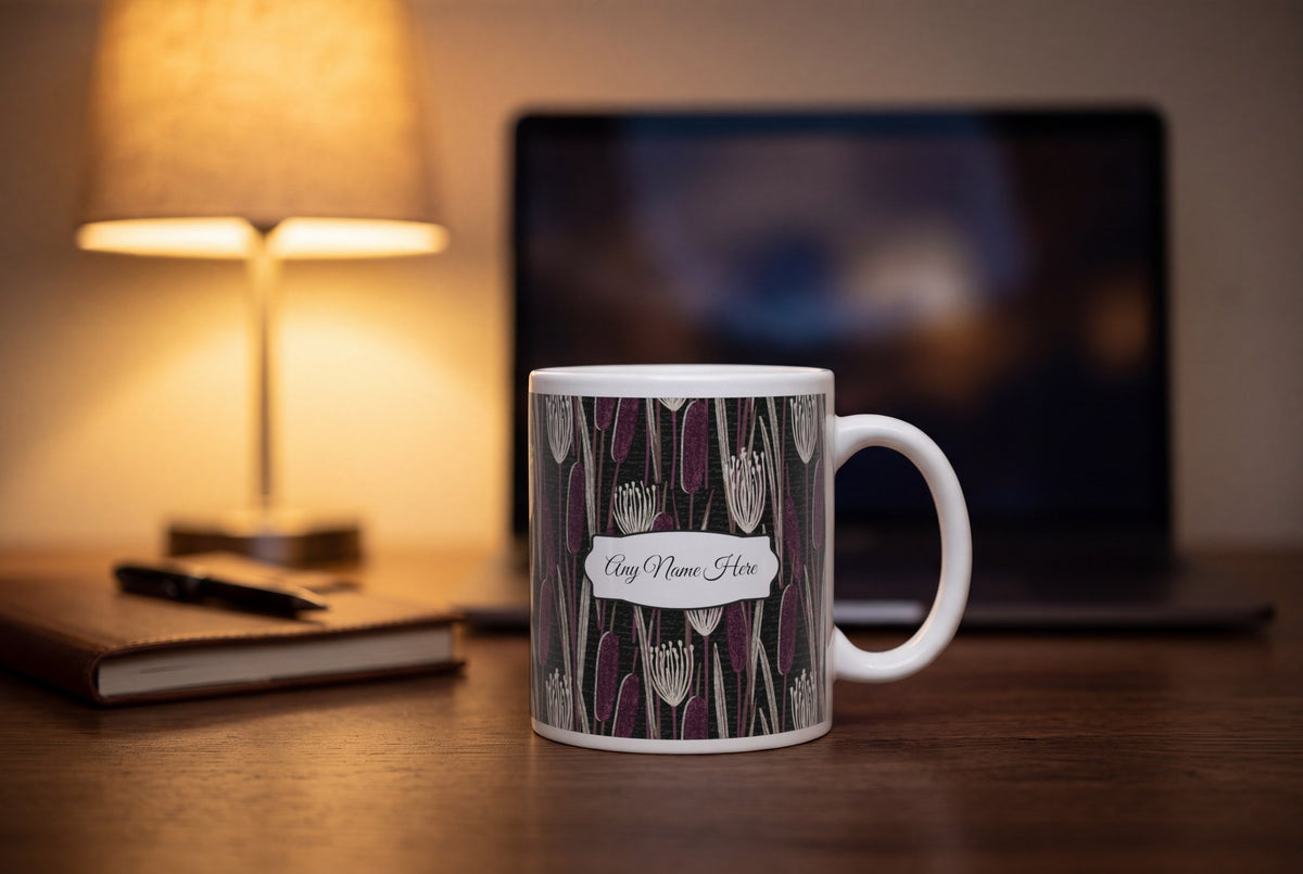 Lifestyle: Indian Block Print Bulrush Name Mug
