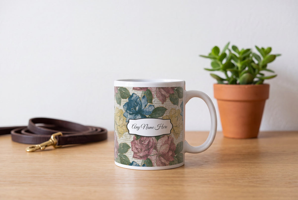 Lifestyle: Mezzotint Gardenias Name Mug