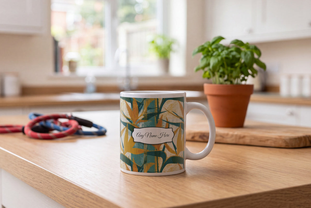 Lifestyle: Risograph Birds Of Paradise Name Mug 2