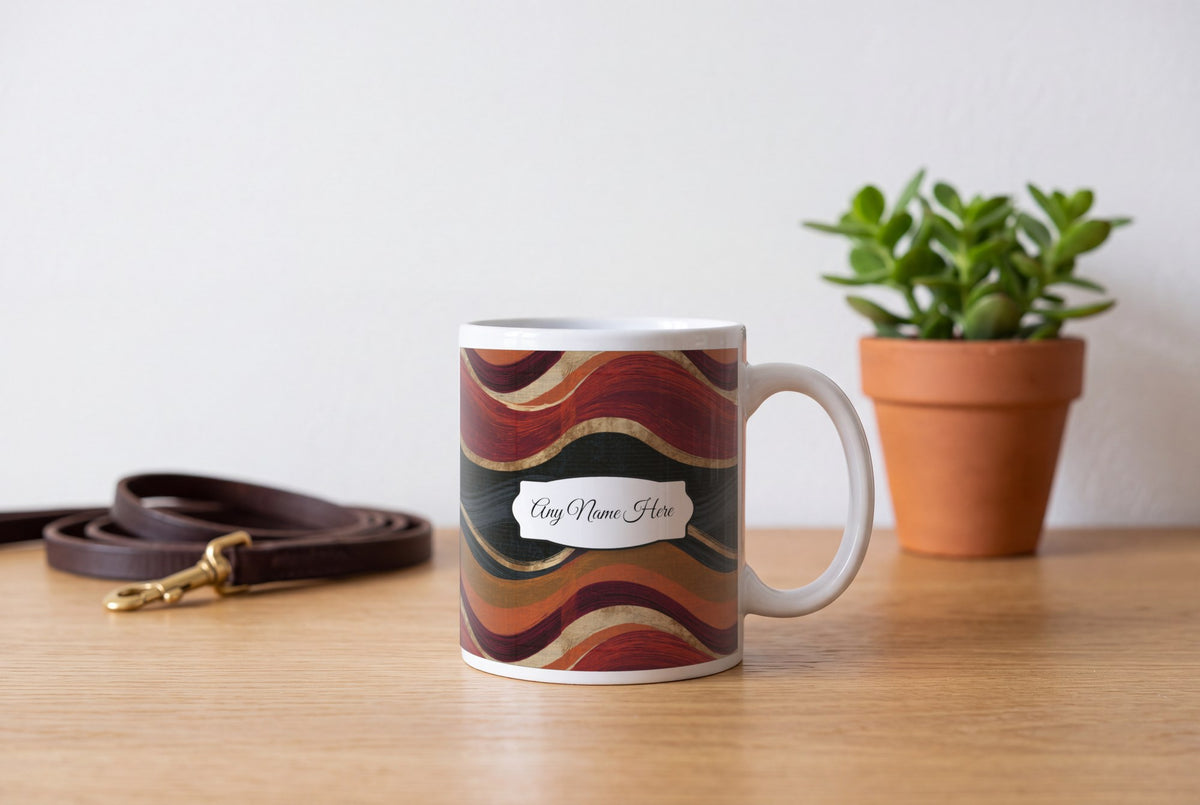 Lifestyle: Scratchboard Cinnamon Abstract Name Mug