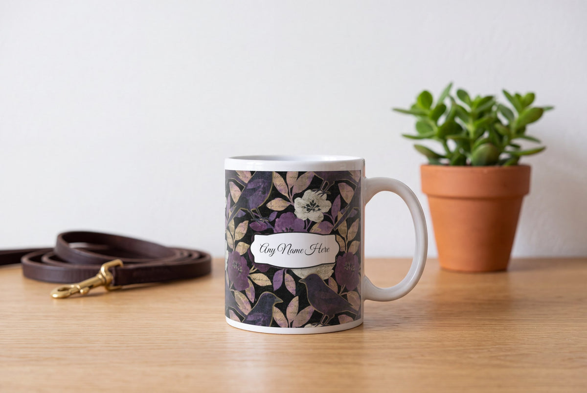Lifestyle: Oil Pastel Starlings Name Mug