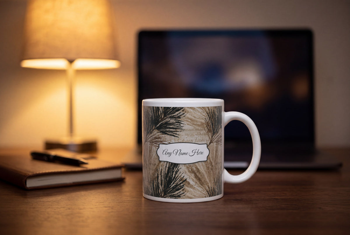 Lifestyle: Gouache Horsetail Name Mug