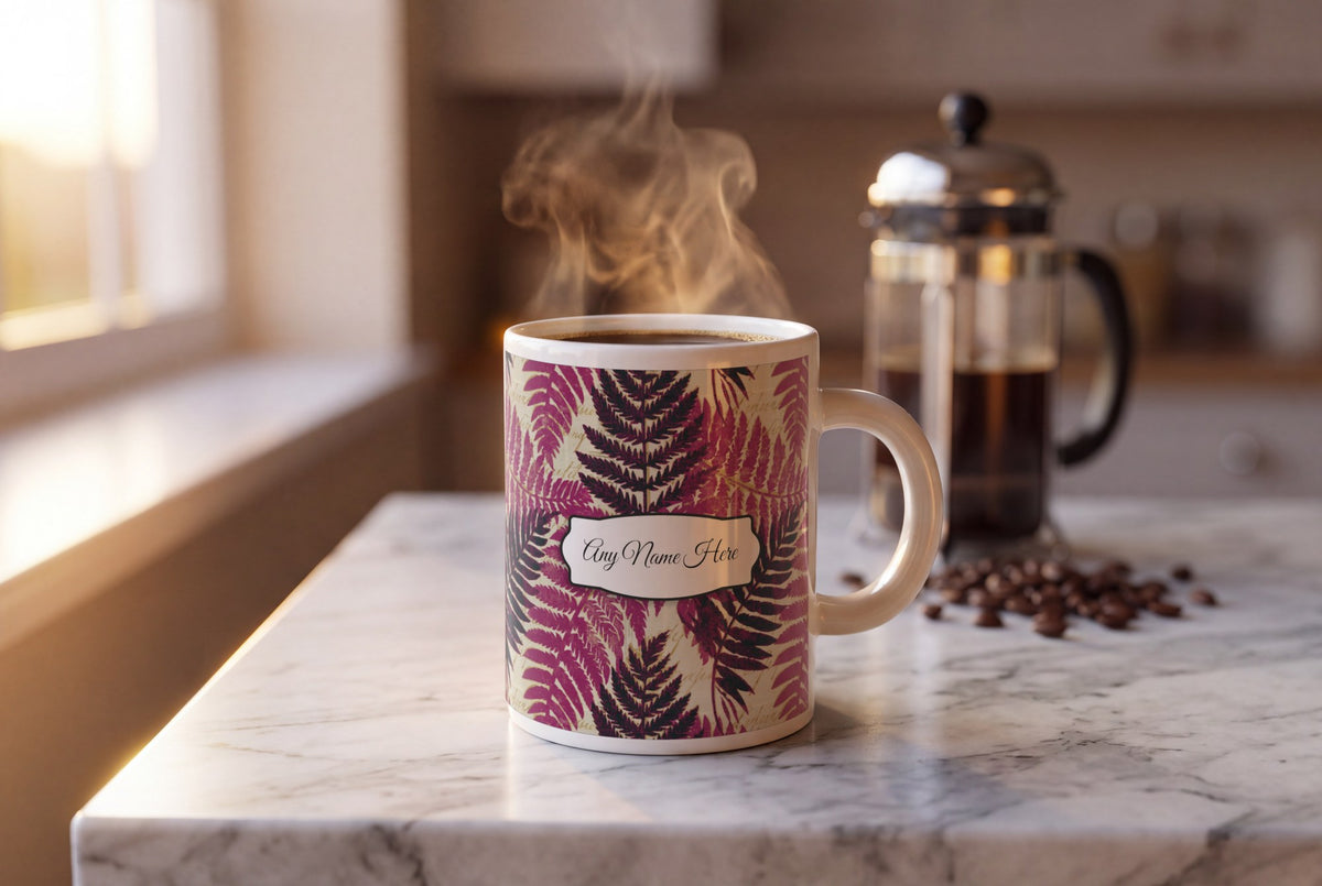 Lifestyle: Risograph Fern Abstract Name Mug