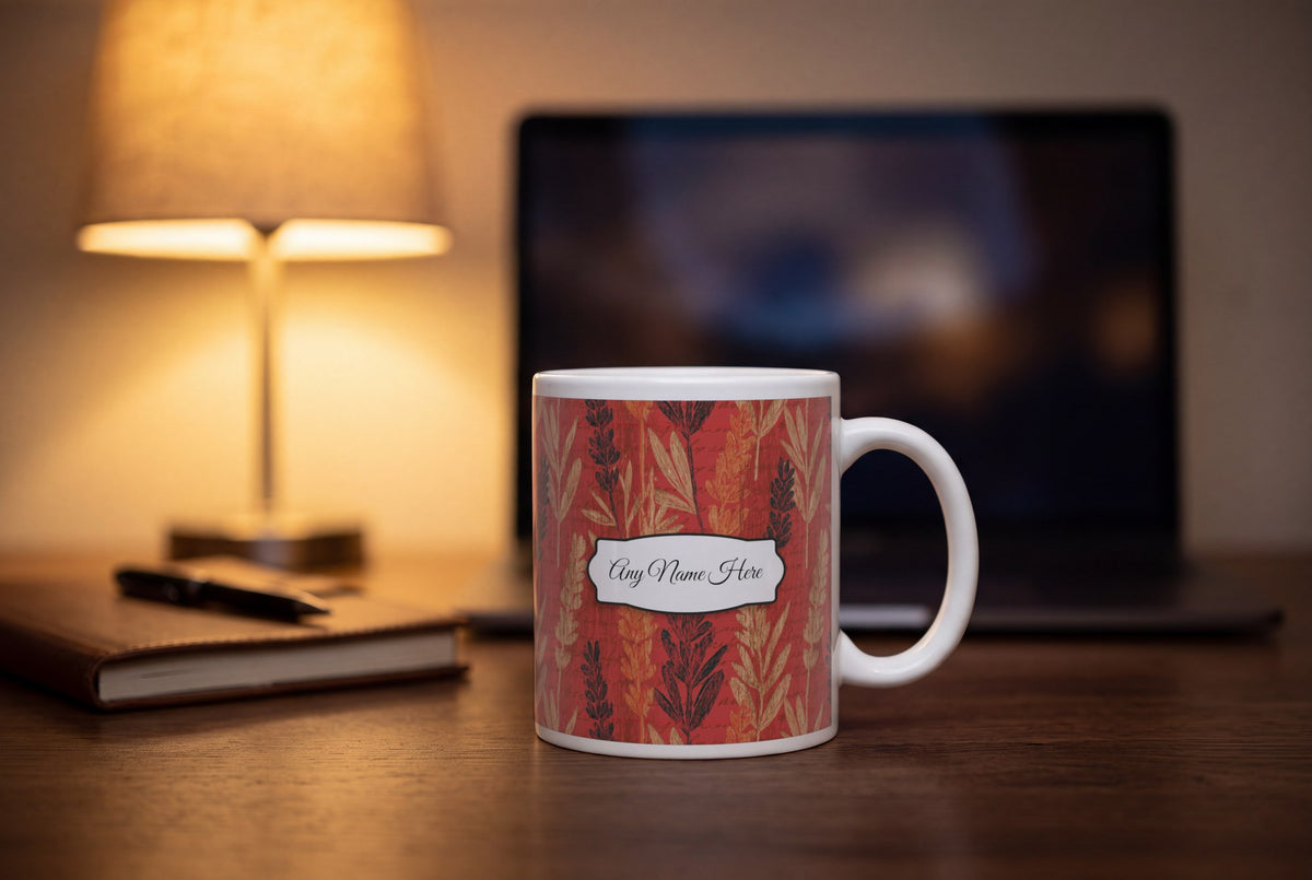 Lifestyle: Pyrography Lavender Abstract Name Mug