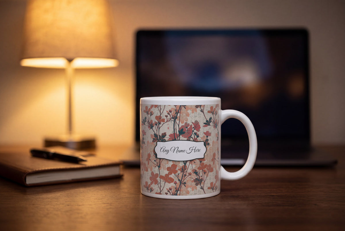 Lifestyle: Screenprint Wildflowers Name Mug 3