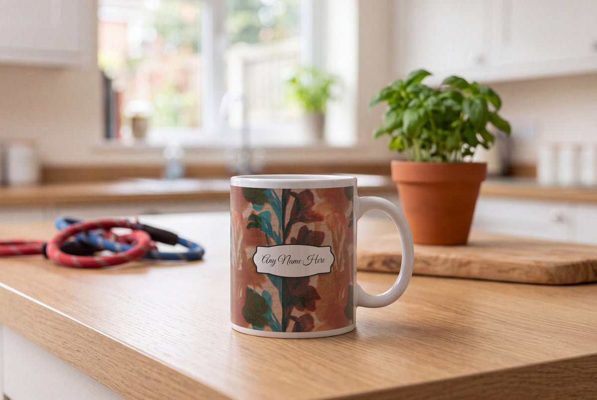Lifestyle: Infrared Gladioli Name Mug 2