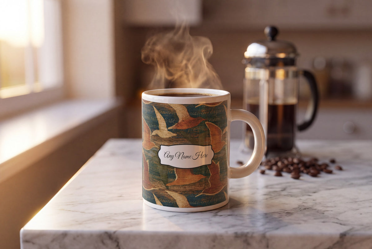 Lifestyle: Pyrography Gulls Name Mug
