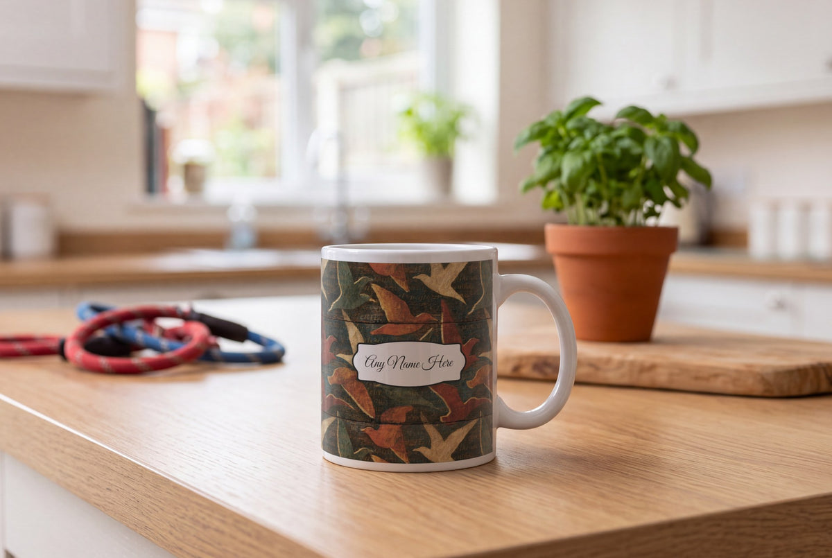 Lifestyle: Pyrography Gulls Name Mug 2