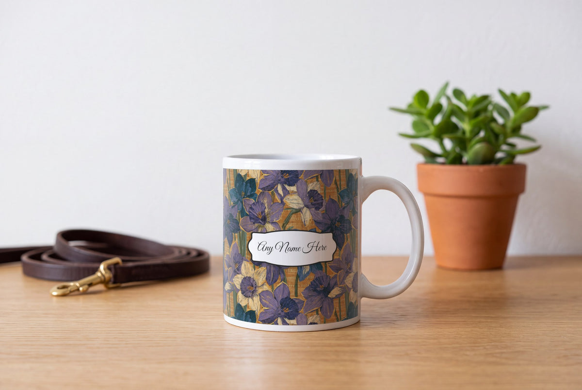 Lifestyle: Pyrography Daffodil Name Mug