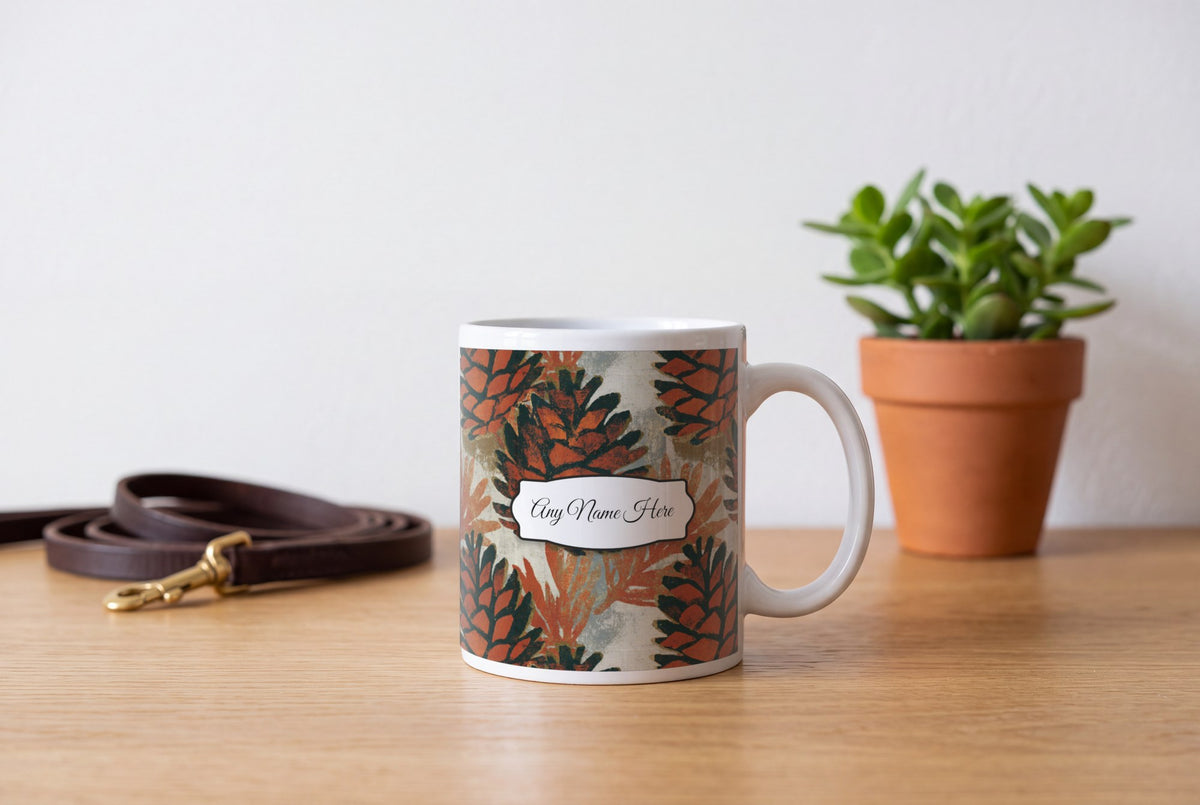 Lifestyle: Lithograph Pine Cones Name Mug