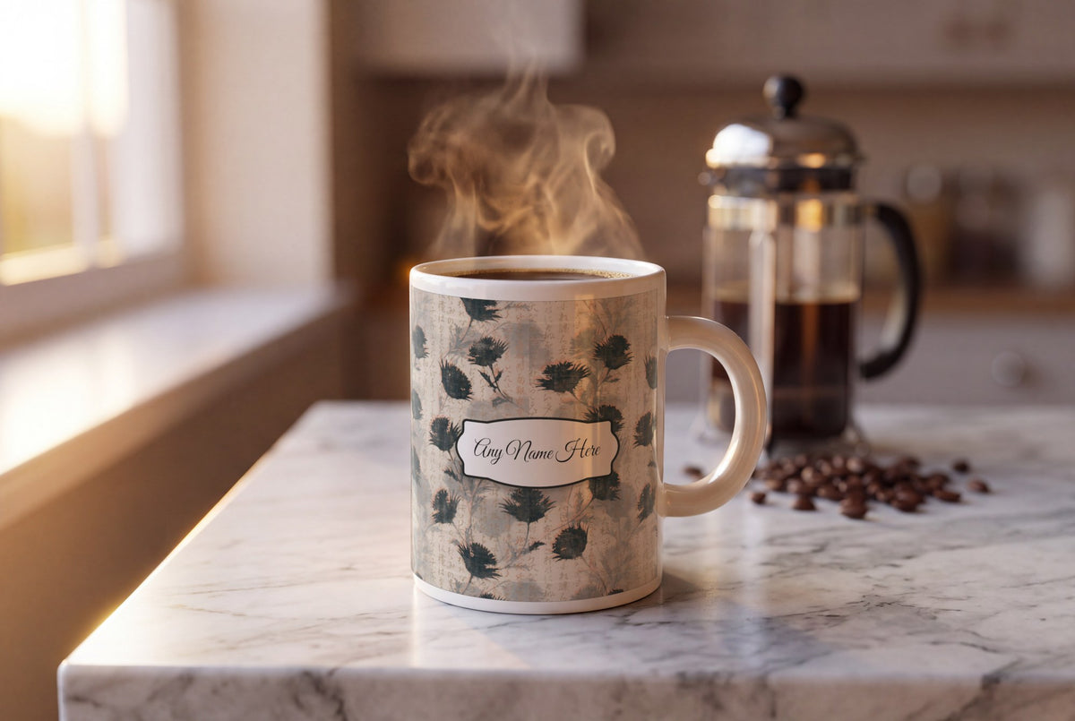 Lifestyle: Screenprint Thistle Name Mug