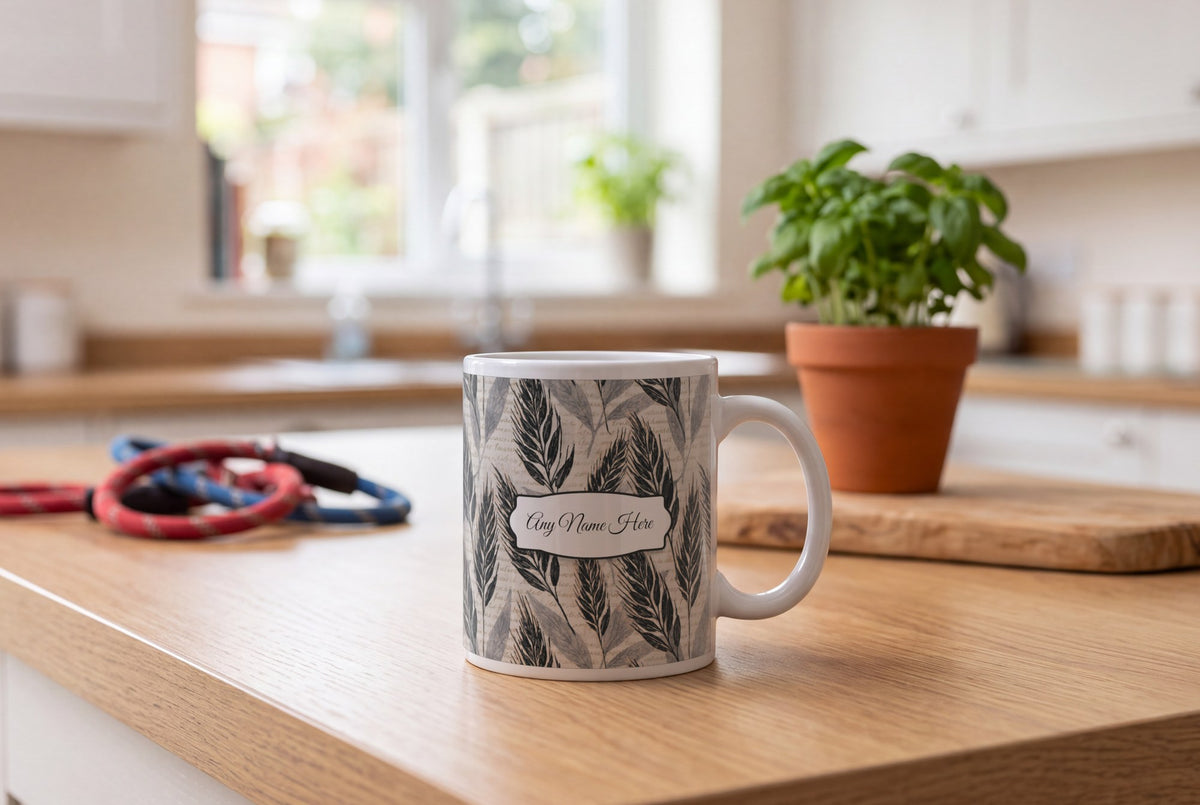 Lifestyle: Woodblock Wheat Name Mug