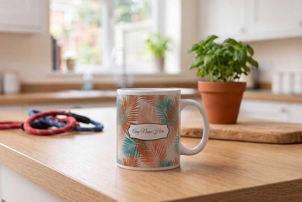 Lifestyle: Lithograph Palm Fronds Name Mug