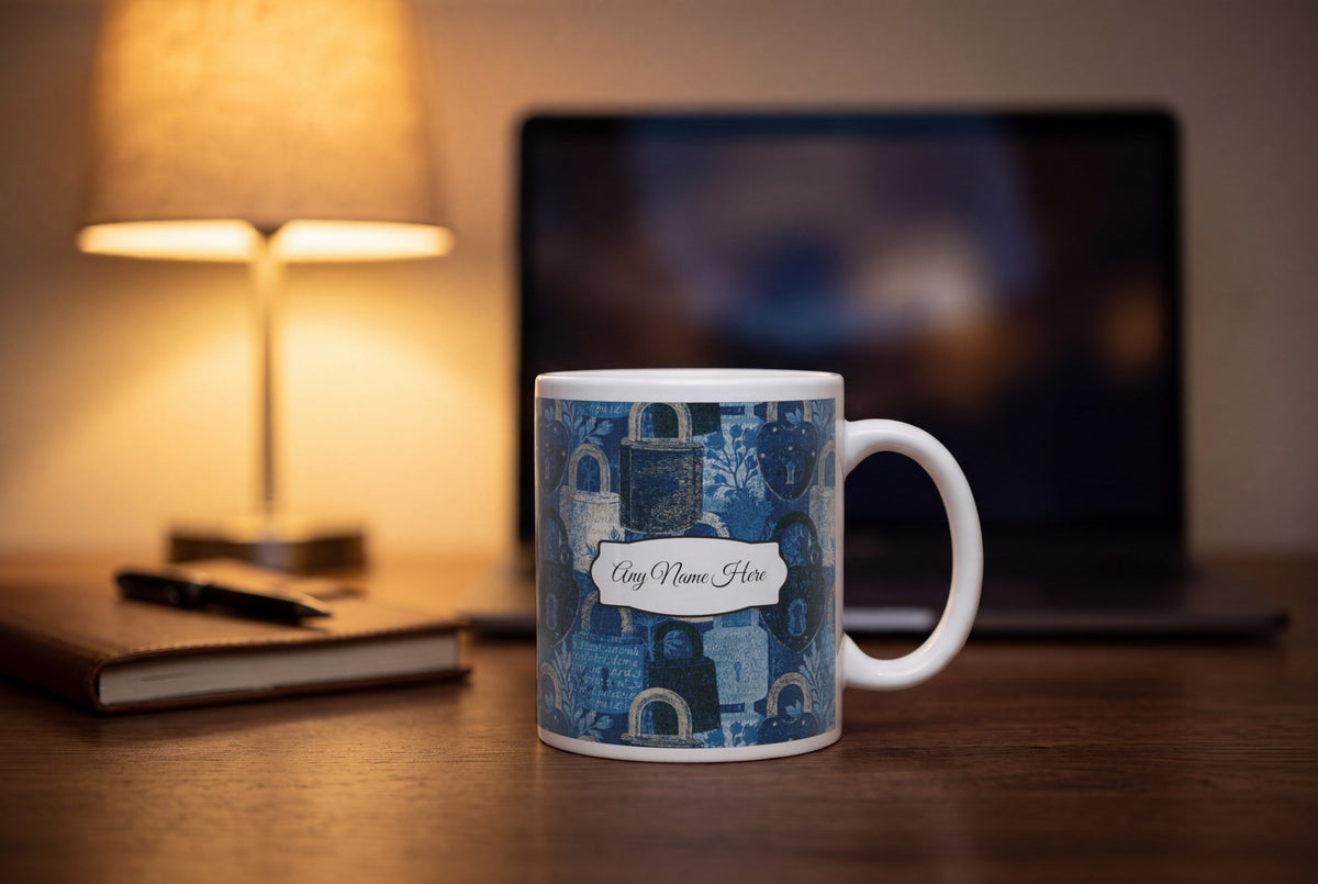 Lifestyle: Etching Padlocks Name Mug