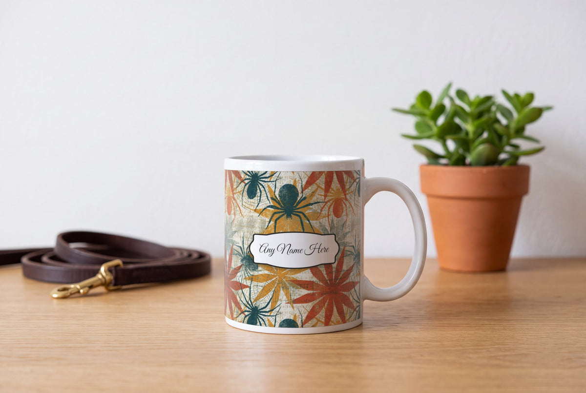 Lifestyle: Screenprint Spider Web Name Mug